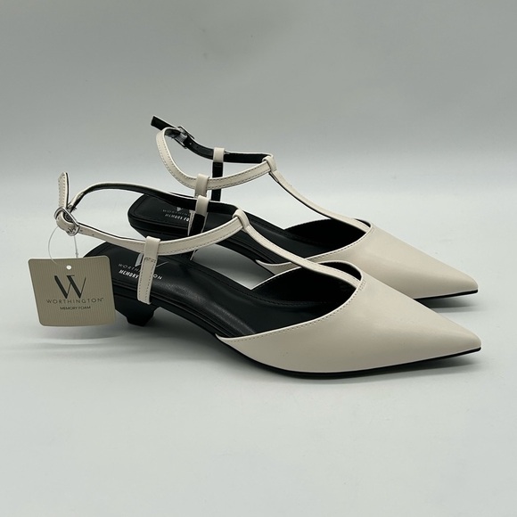 Worthington Rocky Cream Slingback Kitten Heels Size 8.5 Medium NWT - Picture 4 of 9
